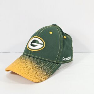 Green Bay Packers Reebok Baseball Cap Flexfit Green Yellow Onfield Size S/M